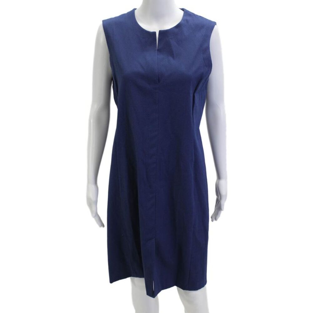 Davide Cenci Womens Shift Dress Blue Sleeveless Cotton Blend Size 46
